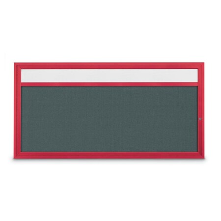 United Visual Products Slim Enclosed Corkboard, 36"x36", White Alum Frame/Pearl UVEB3636-WHITE-PEARL